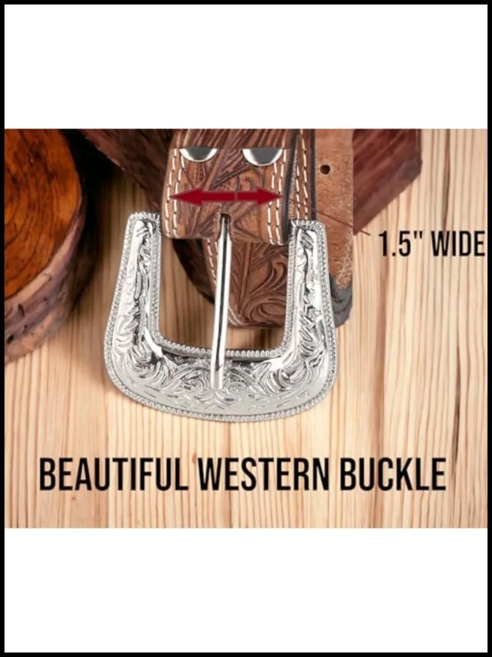 Men's Western Full Grain Leather Belt Strap with Snaps for Interchangeable